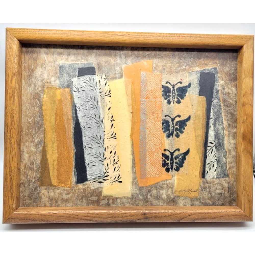 Betty Moore Lofquist Paper Abstract Collage Landscape Original Art VTG Signed